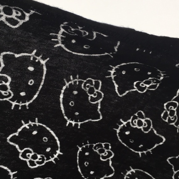 L HELLO KITTY tank top bow back graphic sheer NEW - Picture 5 of 6